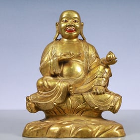 A Exquisite Gilt Bronze Statue of Maitreya Buddha