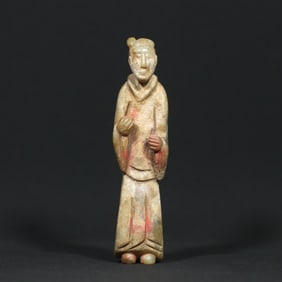 An Exquisite White Jade Figure Ornament