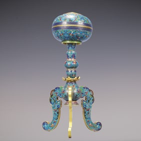 A Exquisite Cloisonne Lotus Pattern Censer