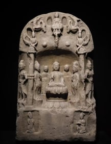 A Exquisite Marble Buddhist niche Ornament