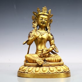 A Exquisite Gilt Bronze Statue of Avalokitesvara