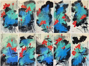 An Fabulous Chinese Ink Flower By Paper