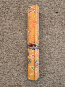 A Chinese Hand Scroll Ink Painting of Calligraphy on Silk