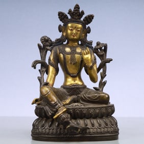 A Exquisite Gilt Bronze Statue of Tara