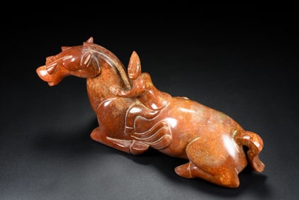 An Exquisite White Jade Horse Ornament
