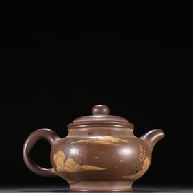 An Exquisite Purple Sands Landscape Pattern Teapot