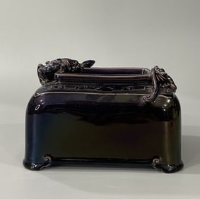 An Exquisite Purple Glazed Dragon Pattern Brush Washer