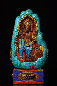 An Exquisite Stone Inlaid Gems Ornament