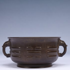 An Exquisite Bronze Double-Ears Censer