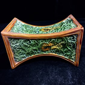 An Exquisite Tang Tri-Color Glazed Pottery Lotus Pattern Pillow