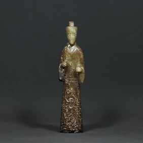 An Exquisite White Jade Figure Ornament