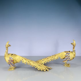 A Exquisite A pair of Cloisonne Peacock Ornament