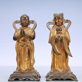 A Set of Fine Gilt Bronze Figure Ornament