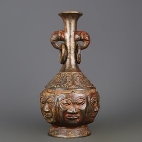 An Exquisite Bronze With Inscription Double-Ears Vase