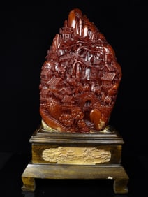 An Exquisite Tianhuang Stone Character and Story Pattern Ornament