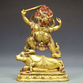 A Exquisite Gilt Bronze Statue of Vajra