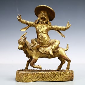 A Exquisite Gilt Bronze Statue of Mammon