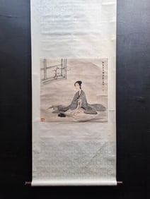 A Chinese Vertical Scroll Ink Painting of Figure on Paper