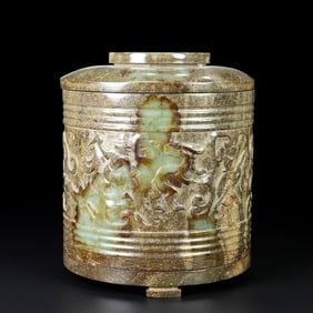 Hetian Jade Character and Story Pattern Censer