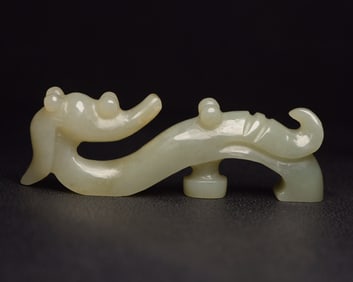 A Exquisite Hotan Jadea Dragon-Shaped Ornament