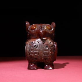A Rare Hetian Jade Owl