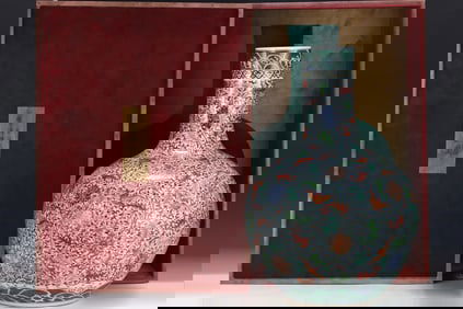 Blue and White Doucai Lotus Vine Bat Pattern Vase