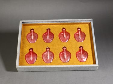 A Exquisite A Set of Colored Glaze Snuff Bottles