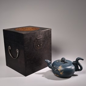 A Rare Sky Blue Purple Clay Teapot