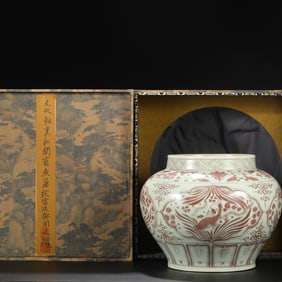 A Exquisite Underglaze-Red Fish and Lotus Pattern Jar