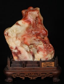 A Exquisite Shoushan Furong Stone Landscape Ornament