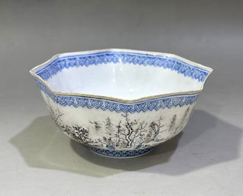 Ink Color Snowscape Pattern Bowl