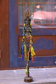 A Exquisite Thogchag Inlaid Gems Dzi bead Ornament