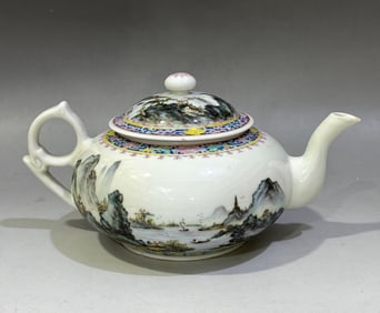 Famille-Rose Landscape Pattern Ewer