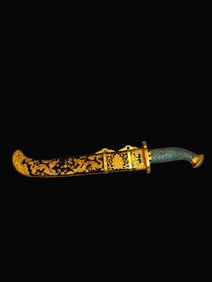 A Exquisite Gilt Bronze Weapon