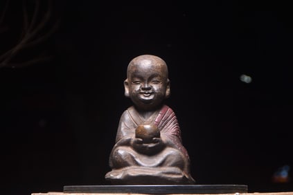 blue stone Painted Color Figures Sculpture