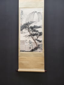 A Chinese Vertical Scroll Ink Painting of Horse on Paper