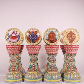 A Exquisite Enamel Carved Eight Treasures Pattern Ornament