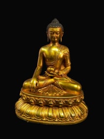 A Rare Gilt Bronze Amitabha Buddha Statue