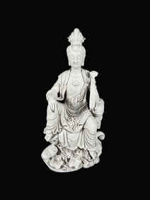A Exquisite BDehua Kiln Statue of Avalokitesvara Ornament