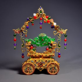 A Rare Wire inlay Technique Jadeite Ornament