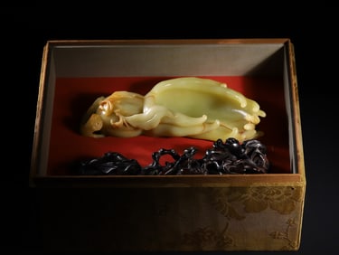 A Rare Hetian Yellow Jade Bergamot Ornament