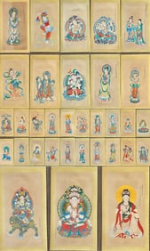 A Set of Chinese Ink Paintings of Figures on Paper