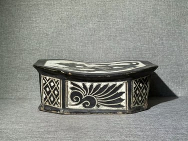 A Exquisite Cizhou yao Black Glazed Porcelain Pillow