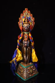 A Exquisite Thogchag Inlaid Gems Dzi bead Ornament