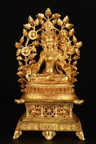 A Exquisite Gilt Bronze Buddha Statue Ornament