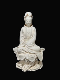 A Exquisite BDehua Kiln Statue of Avalokitesvara Ornament