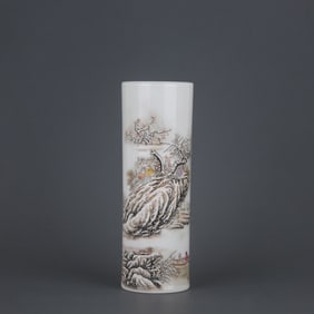 A Exquisite Ink Color Landscape Pattern Incense Tube