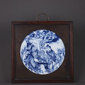 A Exquisite Blue and White Figures Pattern Porcelain Plate
