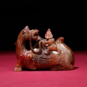 A Rare Hetian Jade Figure Camel Ornament