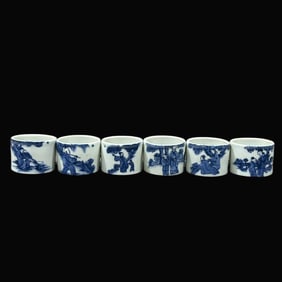 A Exquisite Blue and White Figure Pattern Jar